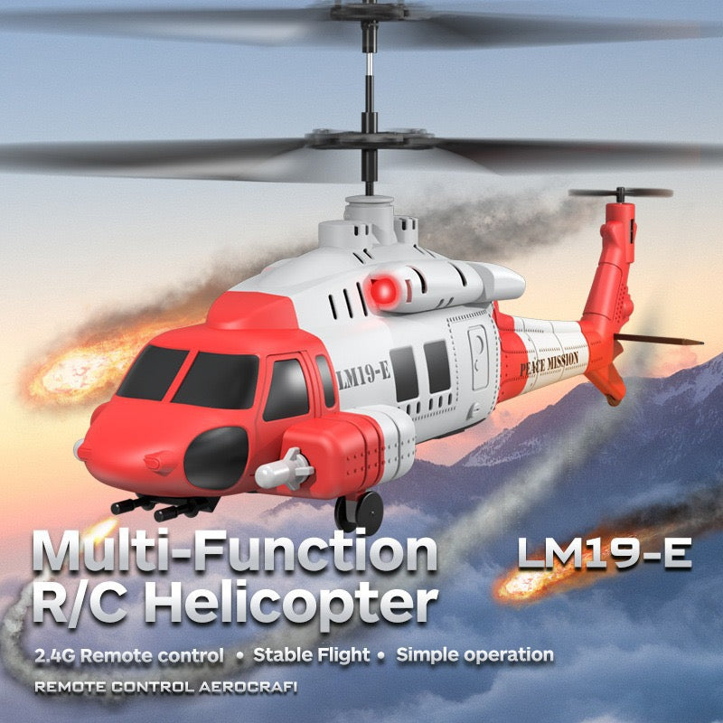 Lm19-E Black Hawk Helicopter With 3.5mm Cannon Three Altitude Speed Settings High And Low Speed Children's RC Toy