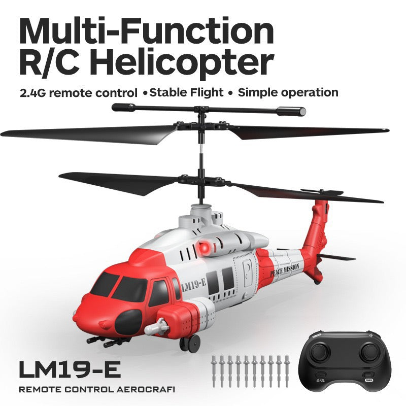 Lm19-E Black Hawk Helicopter With 3.5mm Cannon Three Altitude Speed Settings High And Low Speed Children's RC Toy