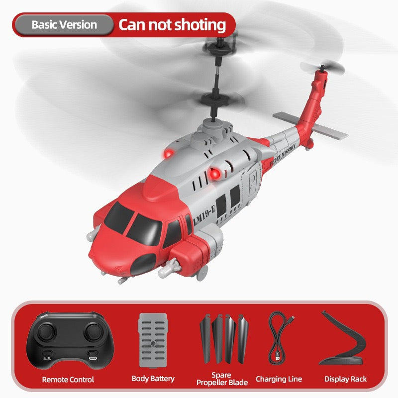 Lm19-E Black Hawk Helicopter With 3.5mm Cannon Three Altitude Speed Settings High And Low Speed Children's RC Toy