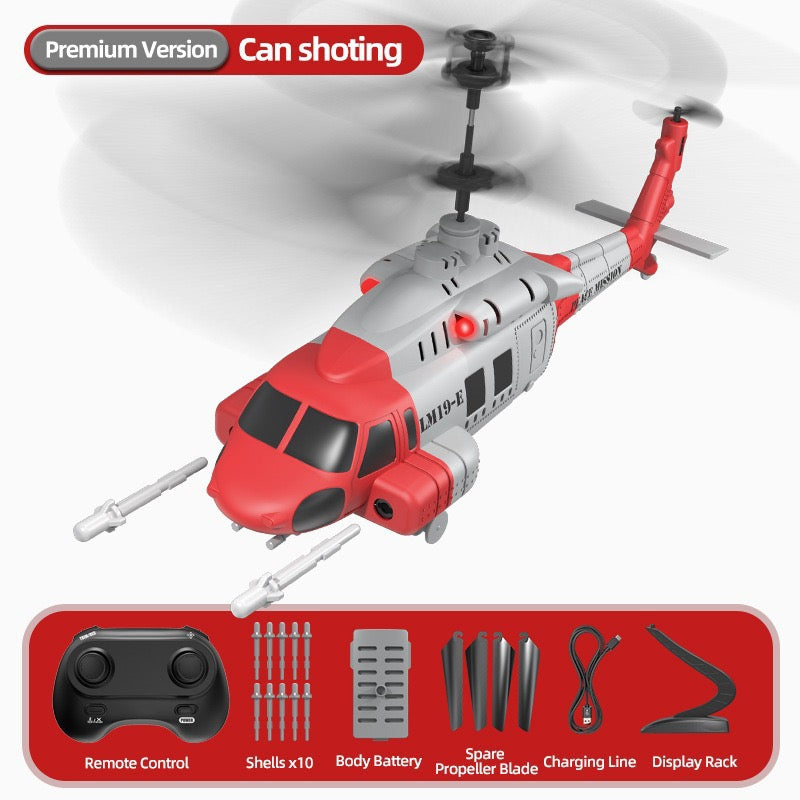 Lm19-E Black Hawk Helicopter With 3.5mm Cannon Three Altitude Speed Settings High And Low Speed Children's RC Toy