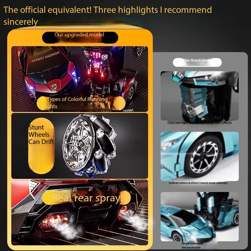 Children's Gesture-Sensing Transforming Drift Remote Control Car Racing Robot Boy Rechargeable Toy Car