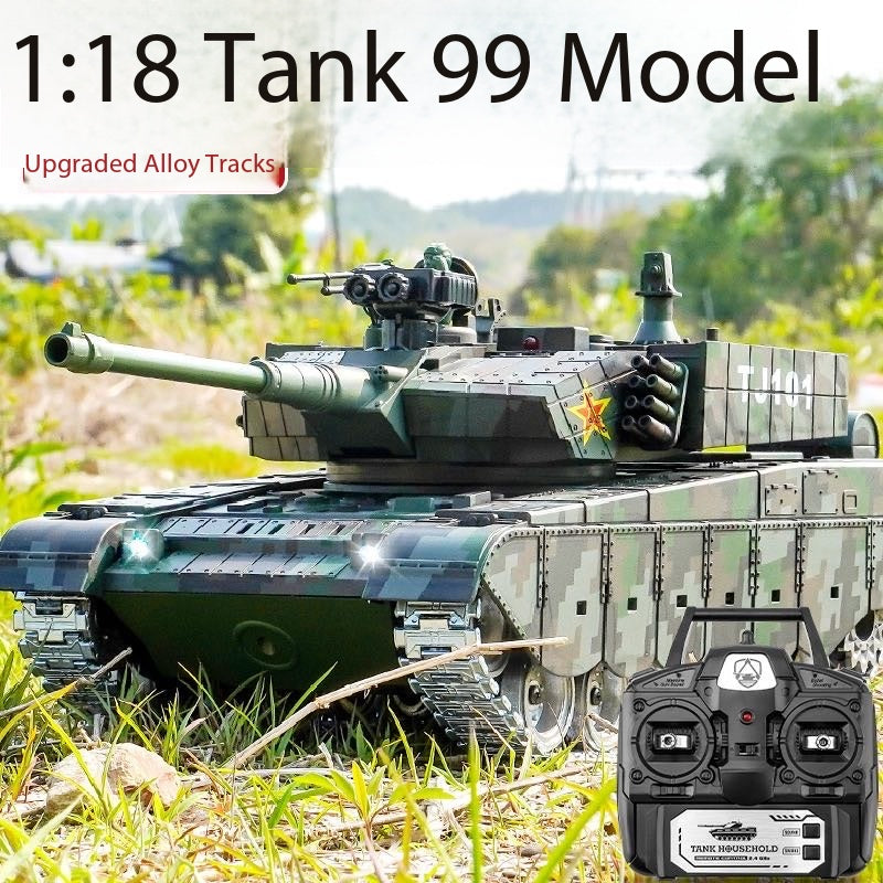 Full-Scale Remote-Controlled Tank China's Type 99 Alloy Wheel Tracked Vehicle Firing Bullets and Emitting Smoke Tiger Remote-Controlled Tank