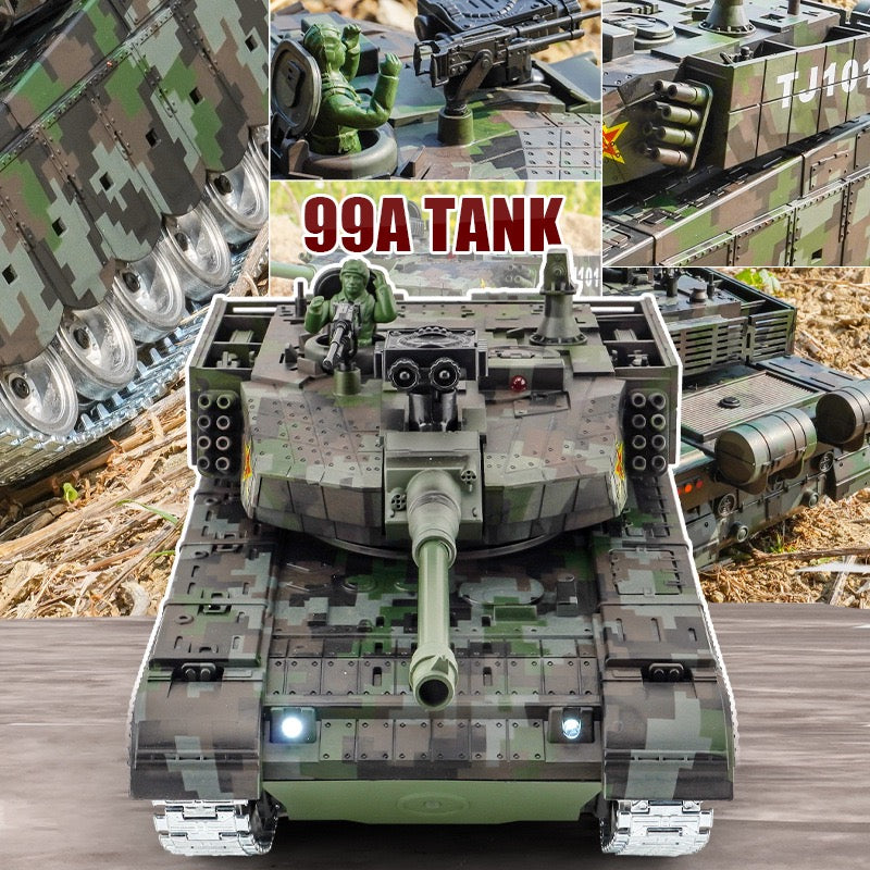 Full-Scale Remote-Controlled Tank China's Type 99 Alloy Wheel Tracked Vehicle Firing Bullets and Emitting Smoke Tiger Remote-Controlled Tank