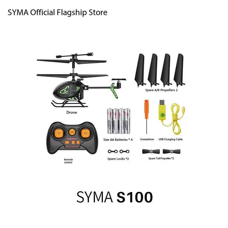 SYMA S100 Mini Remote Control Airplane/Helicopter Indoor Toy for Boys and Children
