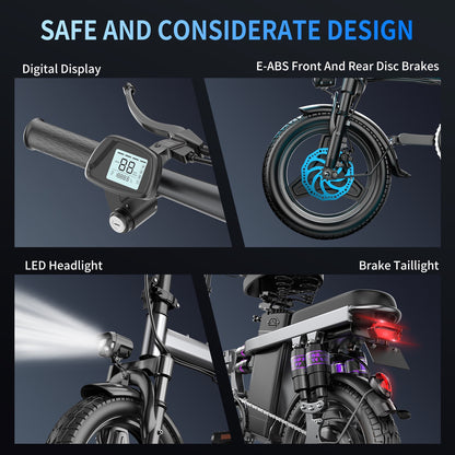 Electric Bicycle Small Folding Electric Bicycle Portable Electric Bicycle Lithium Battery-Powered Ride-Hailing Vehicle