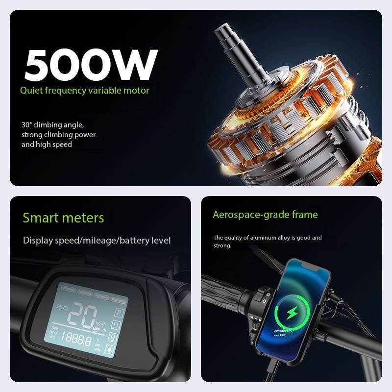 14-Inch Folding Electric Bicycle Ultra-Lightweight And Portable Mini Electric Bicycle